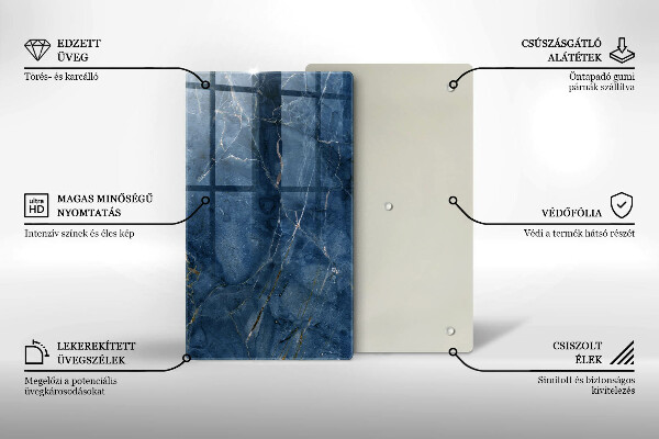 Glas Ceranfeldabdeckung Spritzschutz Marmorsteinstruktur