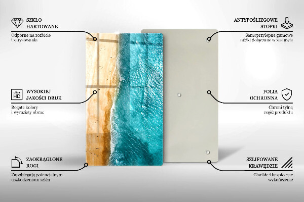 Glas Ceranfeldabdeckung Spritzschutz Strandufer und Meer