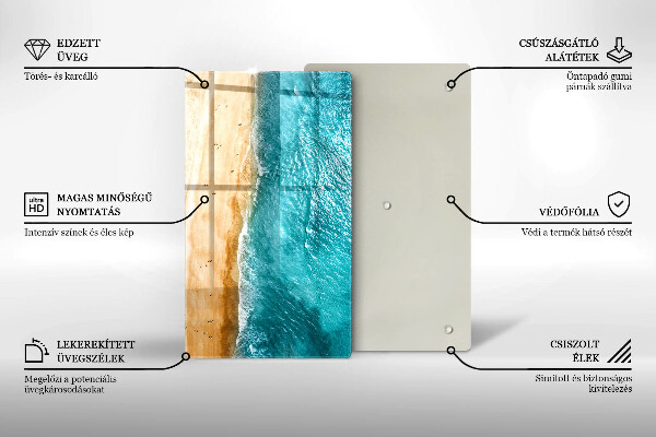 Glas Ceranfeldabdeckung Spritzschutz Strandufer und Meer