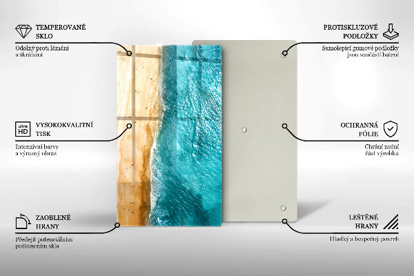 Glas Ceranfeldabdeckung Spritzschutz Strandufer und Meer