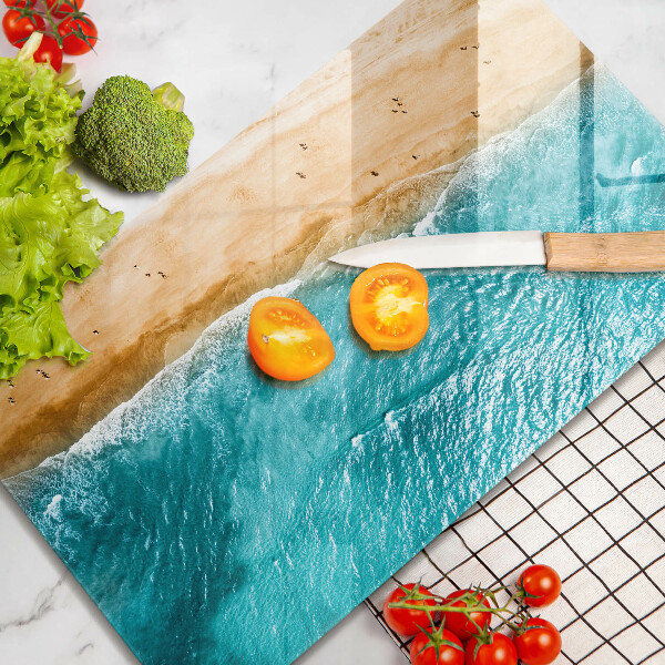 Glas Ceranfeldabdeckung Spritzschutz Strandufer und Meer