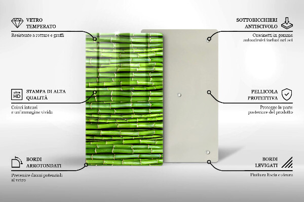 Glas Ceranfeldabdeckung Spritzschutz Naturbambus