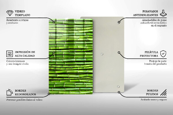 Glas Ceranfeldabdeckung Spritzschutz Naturbambus