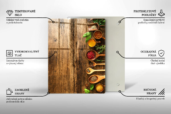 Glas Ceranfeldabdeckung Spritzschutz Holzbretter und Blätter