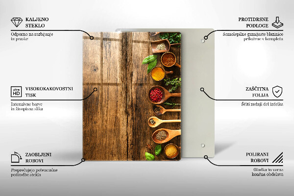 Glas Ceranfeldabdeckung Spritzschutz Holzbretter und Blätter