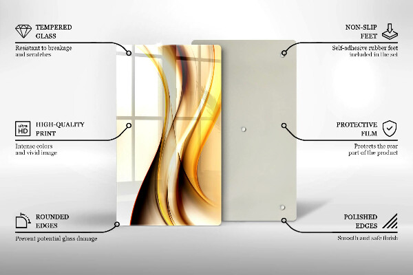 Glas Ceranfeldabdeckung Spritzschutz Abstrakte Rauchlinien
