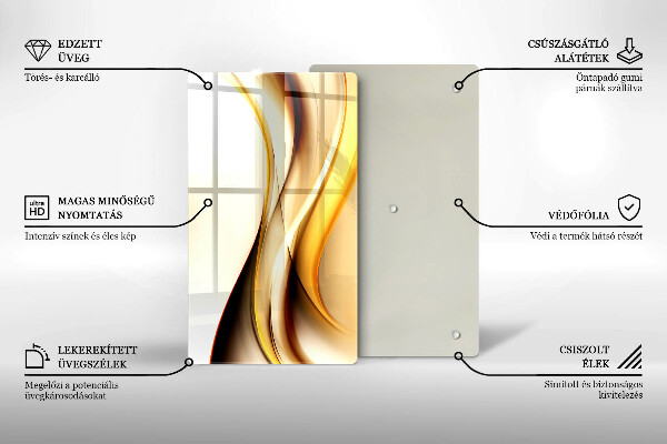 Glas Ceranfeldabdeckung Spritzschutz Abstrakte Rauchlinien