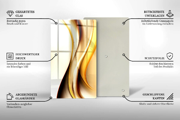 Glas Ceranfeldabdeckung Spritzschutz Abstrakte Rauchlinien