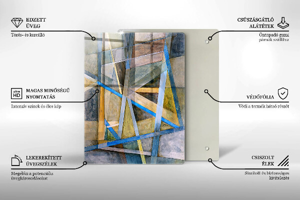 Glas Ceranfeldabdeckung Spritzschutz Abstrakte Rauchlinien