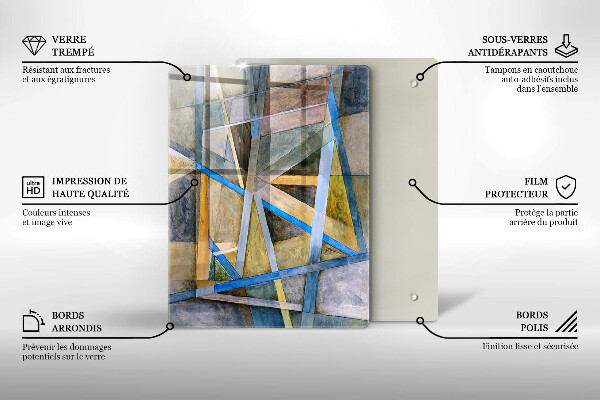 Glas Ceranfeldabdeckung Spritzschutz Abstrakte Rauchlinien