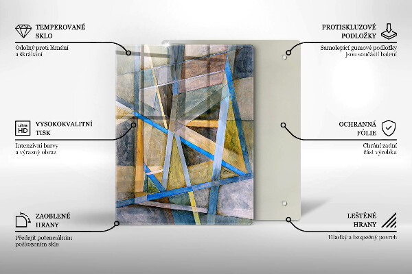 Glas Ceranfeldabdeckung Spritzschutz Abstrakte Rauchlinien
