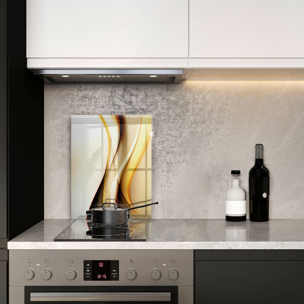 Glas Ceranfeldabdeckung Spritzschutz Abstrakte Rauchlinien