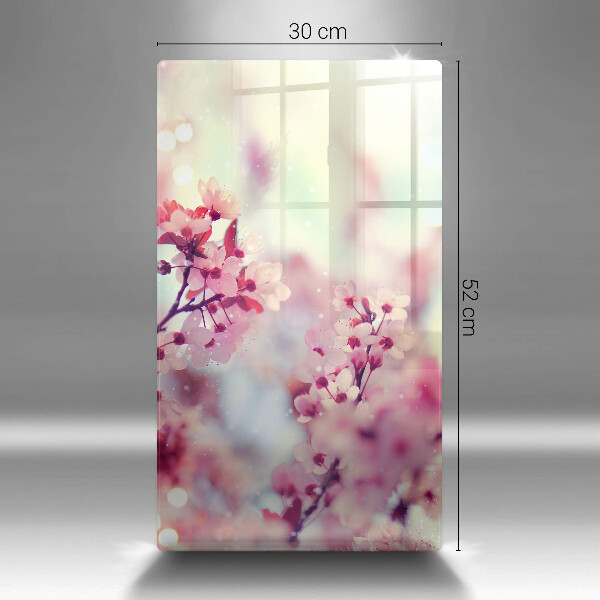 Glas Ceranfeldabdeckung Spritzschutz Frühlingsrosa Blumen