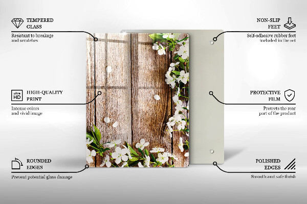Glas Ceranfeldabdeckung Spritzschutz Sonnenblumen auf Brettern