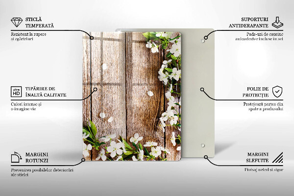 Glas Ceranfeldabdeckung Spritzschutz Sonnenblumen auf Brettern