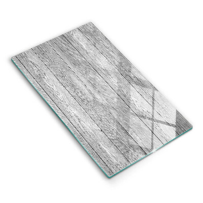 Glas Ceranfeldabdeckung Spritzschutz Alte Holzbretter