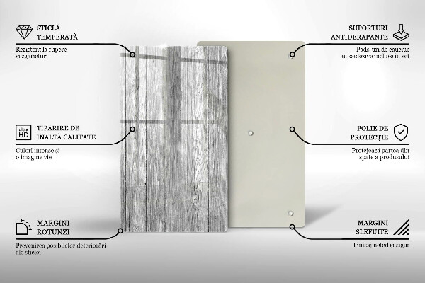 Glas Ceranfeldabdeckung Spritzschutz Alte Holzbretter