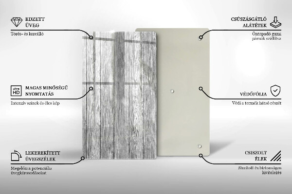 Glas Ceranfeldabdeckung Spritzschutz Alte Holzbretter