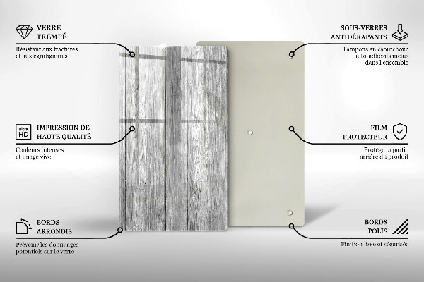 Glas Ceranfeldabdeckung Spritzschutz Alte Holzbretter