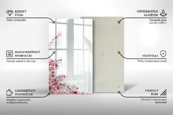 Glas Ceranfeldabdeckung Spritzschutz Blumen auf den Brettern