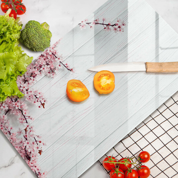 Glas Ceranfeldabdeckung Spritzschutz Blumen auf den Brettern