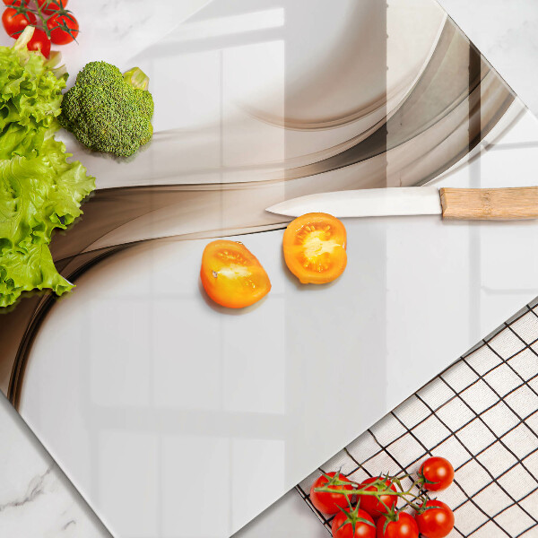 Glas Ceranfeldabdeckung Spritzschutz Abstrakte braune Linien