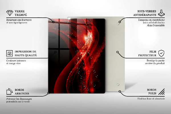 Glas Ceranfeldabdeckung Spritzschutz Abstrakte braune Linien