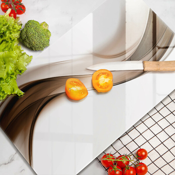 Glas Ceranfeldabdeckung Spritzschutz Abstrakte braune Linien