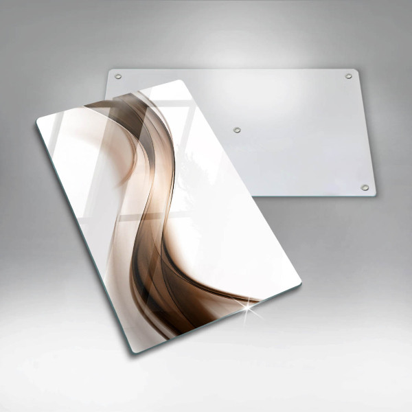 Glas Ceranfeldabdeckung Spritzschutz Abstrakte braune Linien