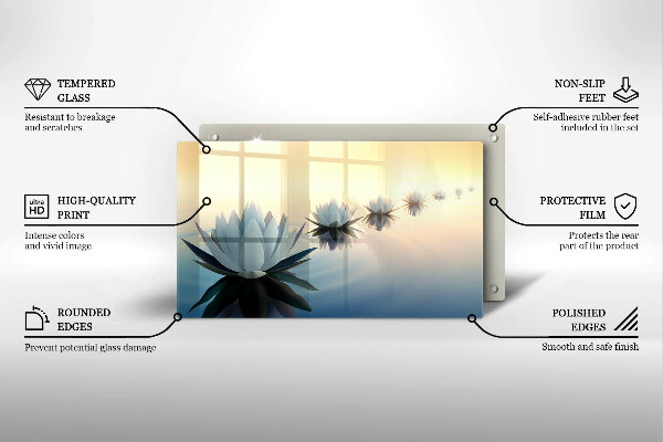 Glas Herdabdeckplatte Lilienblüten auf dem Wasser