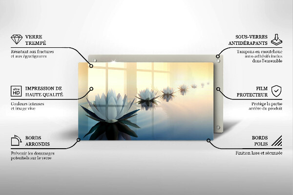 Glas Herdabdeckplatte Lilienblüten auf dem Wasser
