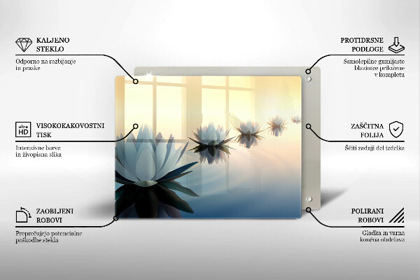 Glas Herdabdeckplatte Lilienblüten auf dem Wasser