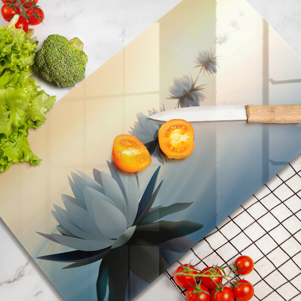 Glas Herdabdeckplatte Lilienblüten auf dem Wasser