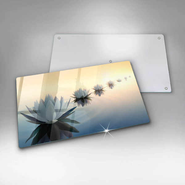 Glas Herdabdeckplatte Lilienblüten auf dem Wasser