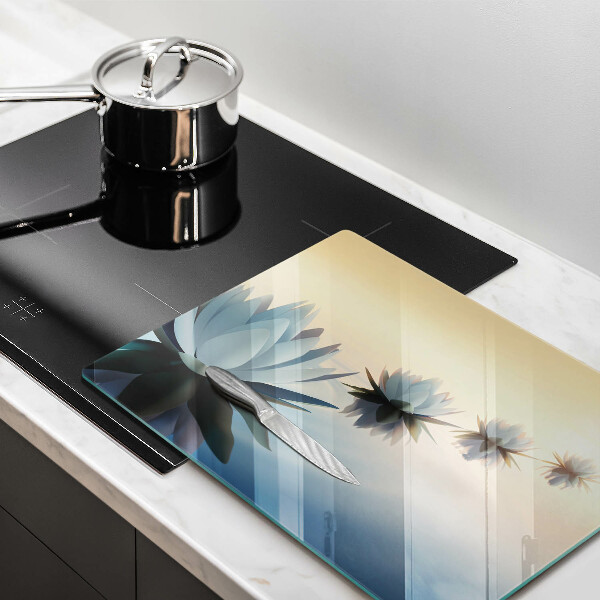 Glas Herdabdeckplatte Lilienblüten auf dem Wasser