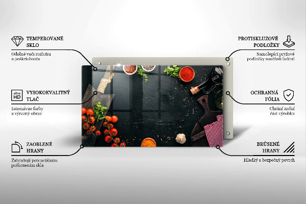 Glas Herdabdeckplatte Kirschtomaten