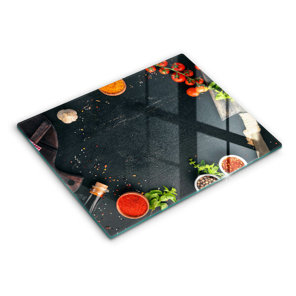 Glas Herdabdeckplatte Kirschtomaten