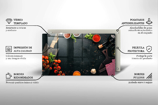 Glas Herdabdeckplatte Kirschtomaten