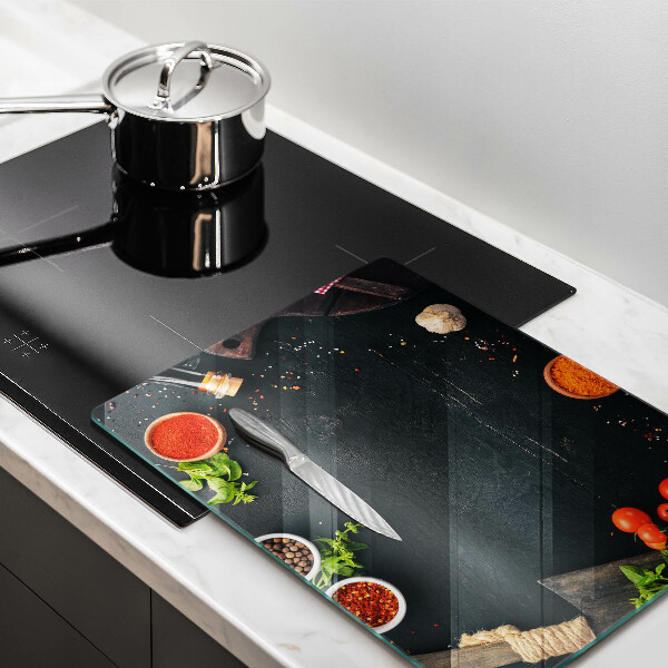 Glas Herdabdeckplatte Kirschtomaten