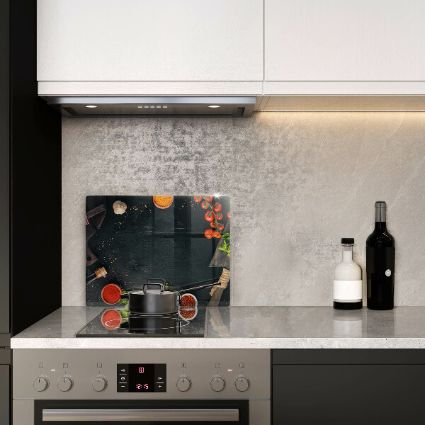 Glas Herdabdeckplatte Kirschtomaten