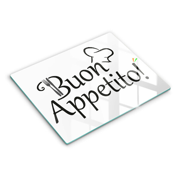 Glas Herdabdeckplatte Buon Appetito!