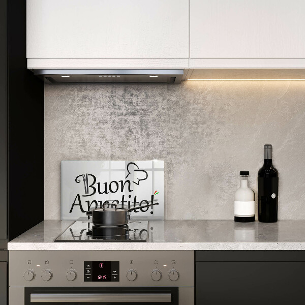 Glas Herdabdeckplatte Buon Appetito!