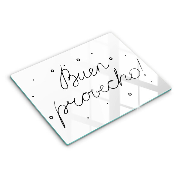 Glas Herdabdeckplatte Buen provecho!