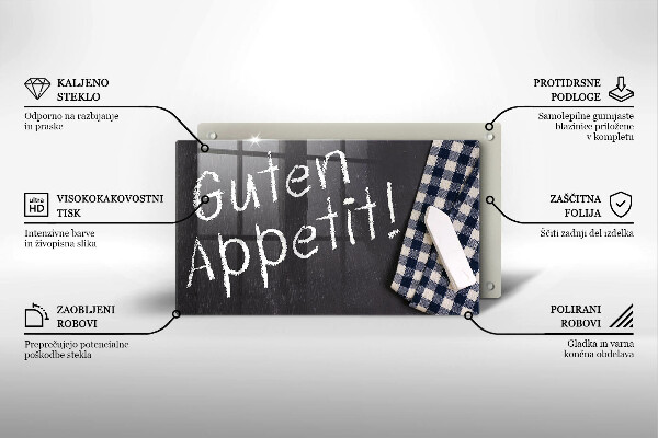 Glas Herdabdeckplatte Guten Appetit!