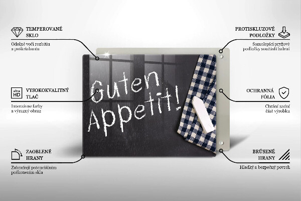 Glas Herdabdeckplatte Guten Appetit!