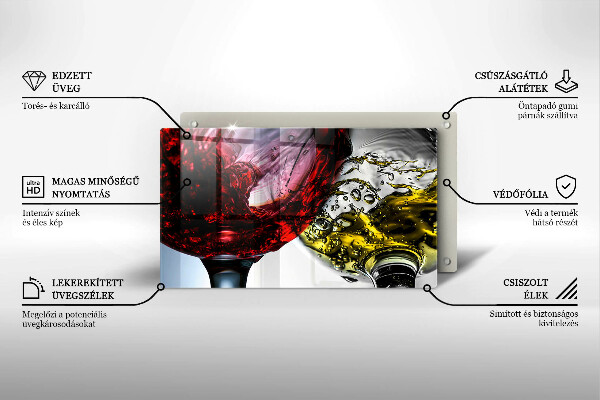 Glas Herdabdeckplatte Gläser Wein