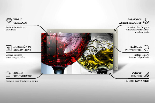 Glas Herdabdeckplatte Gläser Wein