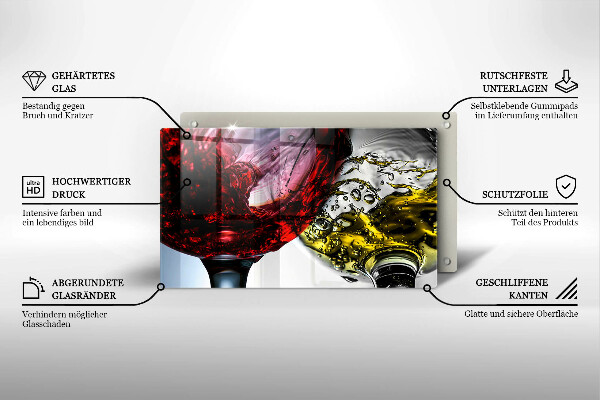 Glas Herdabdeckplatte Gläser Wein
