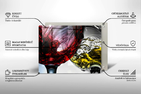 Glas Herdabdeckplatte Gläser Wein