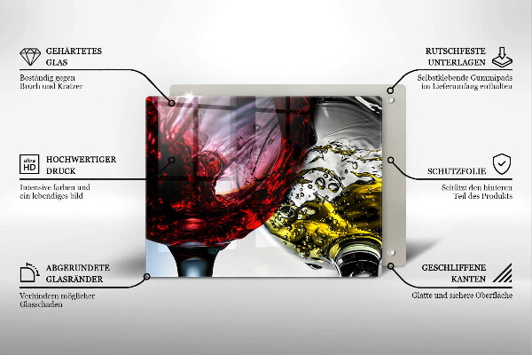 Glas Herdabdeckplatte Gläser Wein